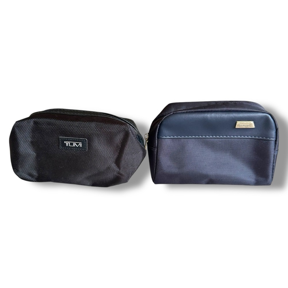 Tumi x Delta Black & Navy Set of 2 Small Accessory Bags Travel Organization
